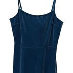 Urban Outfitters Women’s Size Medium Teal Velvet Sleeveless Tie Back Romper Photo 0