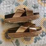 Boutique Gold Espadrille Slides 6.5 Photo 2