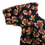 Siren Lily  Black Dress with Red and Yellow Floral Pattern Photo 4