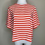 Vintage Chaus Red White Striped Blouse Short Sleeve Sz Medium Photo 0