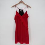 Lavender Brown  Red Silk Ruffle Camisole Mini Dress Size S Photo 1