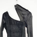 ZARA  Shimmery Velvet Long Sleeve Bodysuit M Black Photo 3