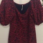 Free People Red Sunset Puff Sleeve Mini Dress Photo 4