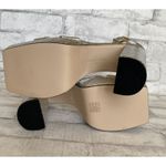 Good American NWT  Silver Snake Ankle Strap Platform Sandals Vegan Leather Sz 9.5 Photo 4