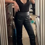 JO NO FUI Genuine Leather Crop Black Pants Size 24 Photo 0