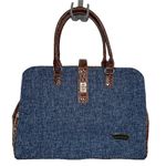 NWOT Samantha Brown Vintage Tweed Tote Blue Carry On Luggage Weekend‎ Bag Photo 0