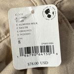 Free People  SZ 8 Billie Chino Shorts Hi-Rise Pleated Pockets Zip-Fly Almond Milk Photo 6