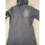 Athleta Zip Up Jacket Size S Gray And Teal With Stitched Flower Design Photo 5