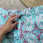 Peter Millar  Women’s Capri Pants Golf Mid Rise Paisley Multicolor in Blue Pink 8 Photo 7