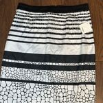Halogen NEW Sz 4 Black White High Rise Pencil Knee Length Career Business Skirt Photo 1