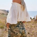 Free People NWT Remy Camo Print Wide Leg Crop pant Photo 7