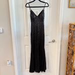 Alieva Ariel Sequin Black Backless Evening Gown Size XS Color Black Photo 1