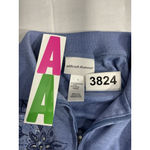 Womans Alfred Dunner Small Blue 1/4 Zip Embroider Rhinestone Pullover Sweatshirt Photo 2