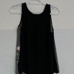 EXPRESS Women's Portofino Shirt Small Sleeveless Floral Black 3/4 Button Sheer Photo 3