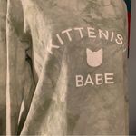 Kittenish  Cropped Top Womens Size M Medium Green Tie Dye Long Sleeves Pullover Photo 1