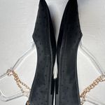 Loft Black Dotted Mesh Ballet Flats Gold Chain Ankle Strap Women’s 11M Photo 8