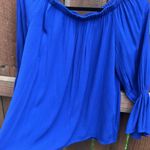 Evereve Sanctuary Havana Blue Charlotte Cold Shoulder Bell Sleeve Top Size Small NWT Photo 12