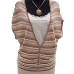 Cache LUXE Peek A Boo Knit Deep V Top Metallic Kissed Banded Bottom NWT $128 Photo 9