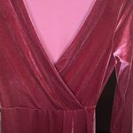A New Day Pink Velvet Long Sleeve Faux Wrap Dress Size XS Photo 3