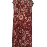 Misslook Maxi Boho Beach Vacation Abstract Red Soft Feel Flowy Dress Size L Size L Photo 0