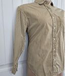 Brooks Brothers  Copper White Striped Long Sleeve Button Up Blouse Sz 10 Cotton Photo 1