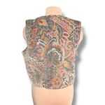 Vintage 90s Willowbend Floral Tapestry Vest Brown Rust Green Western Medium Photo 3