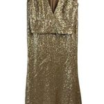 Dress the Population  Size Small Cara Two Piece Gown Gold Sequin Holiday Party Photo 3