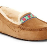 UGG  Chestnut Ansley‎ Embroidered Slipper moccasins Photo 0