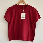 Everlane  The Box Cut Tee in Essential Cotton in Merlot, Size Medium Photo 4