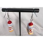 Handmade  Dangly Strawberry Cheesecake Earrings Photo 3