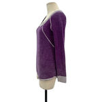 Raffi Cashmere Purple & Gray Fab Mottled Dye Pigment Sweater Purple Size Small Photo 3