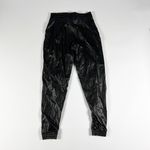 Spanx  Faux Vegan Leather Like Ankle Crop Mid Rise Jogger Pants Black Small Photo 3