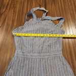 Storia Pinstriped Pocket cotton Romper blue white size medium Photo 6