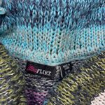 Ultra Flirt  Cowl Neck Sweater Womens XL Y2K  Blue Purple Shimmery Soft Knit Photo 1