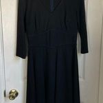 Boden black mini dress v neck office career workwear Size 8 Photo 0