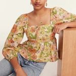 J.Crew  Square Neck Zinnia Floral Peplum Top Photo 4
