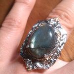 Malagasy Labradorite 18K Yellow Gold Plated and Platinum Bond Ring (Size 7) Photo 10