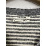 Anthropologie NEW  Serena V-Neck Sweater Striped Gray White Pullover top SZ XS Photo 7