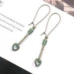 Heart Arrow Pendant Hoop Drop Dangle Earrings Photo 6