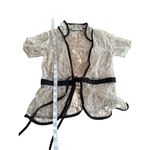 Kimchi Blue Lace Sheer Bolero Top With Black Trim & Tie Closure - Size S Photo 8