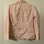 J.Crew Womens  Slim Fit Pink Orange White Striped Button Down Shirt Size‎ Medium Photo 1