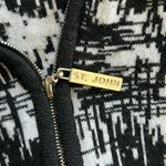 St. John Wool Blend Full Zip Shoulder pad Jacket Size Medium white black Photo 7