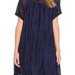 Lacausa Dress Size Medium Tie Dye Mini Asymmetrical Pockets Blue Black Photo 2