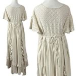 Free People  Ethereal Bohemian Bring The Romance Midi Maxi Dress Neutral XL Photo 10