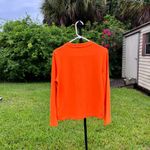 COS  Bell Sleeve Organic Cotton Jersey Long Sleeve Top in Orange Size XS Photo 2