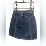 BLANK NYC Blue A-Line Jean Skirt Snap Buttons Rodeo Western Chic Cotton Rayon 24 Photo 3