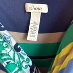 Soma  Soft Multicolor Tropical Floral Stripe Print Surplice Max Dress XL Photo 2