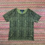 August Silk  KNIT SNAKE PRINT BLOUSE Photo 0