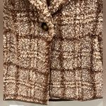 Blue B Collection Plaid Fur Coat Brown Photo 1