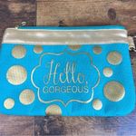 Hello Gorgeous Turquoise & Gold Makeup Bag Photo 0